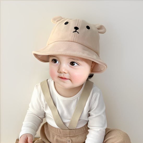 chapeau bébé fille ourson protection