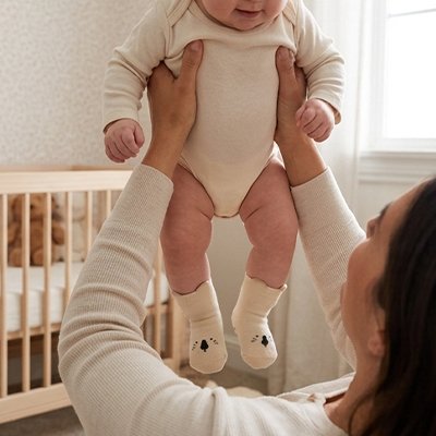 Chaussette antiderampente pour bébé style sport