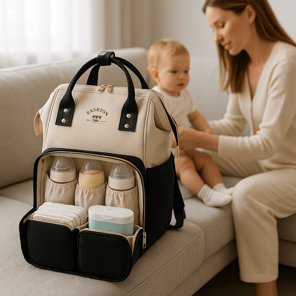 sac a langer bebe - noir et blanc - 3bvboutique