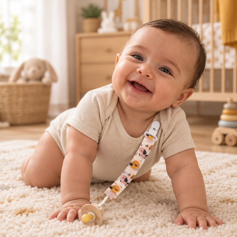 Attache tetine bébé à quatre pattes 