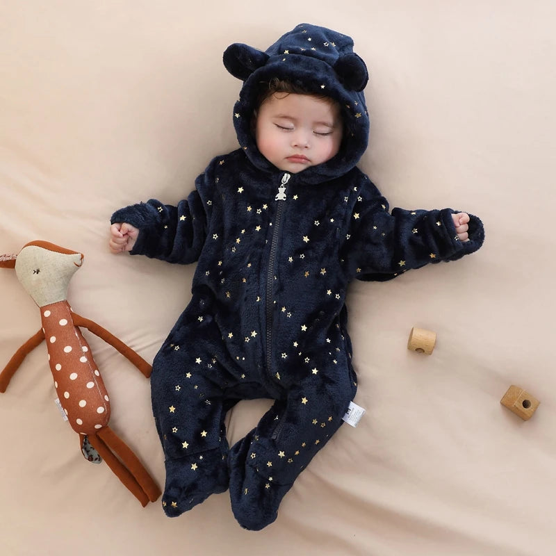 Combipilote bébé garçon  | flanelle bleu