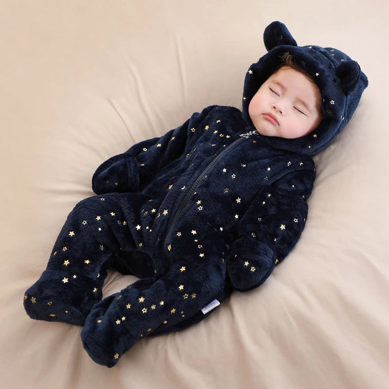 Combipilote bébé garçon  | flanelle bleu