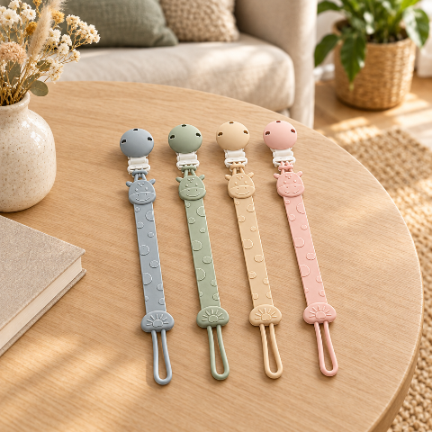 attaches tétine en silicone girafe