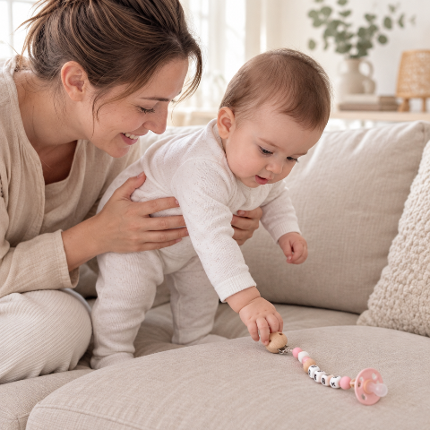 attache tetine prenom Bébé soutenu 