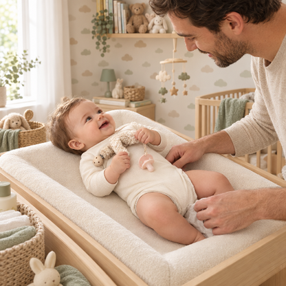 bebe joue avec attache-tétine 