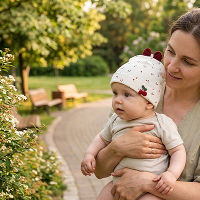 Bonnet bebe fille avec une bande