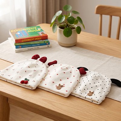 Bonnet bebe fille motif ludique
