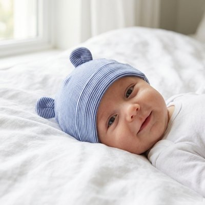 bonnet nouveau né​ garçon rayures
