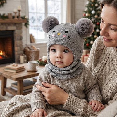 Cagoule pour bebe garçon dris contre le froid