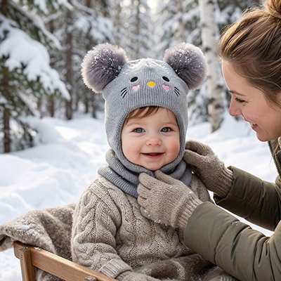 Cagoule pour bebe  idéale pour l’hiver