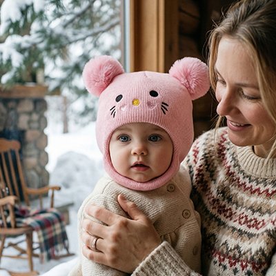 Cagoule pour bebe  rose protection intégrale