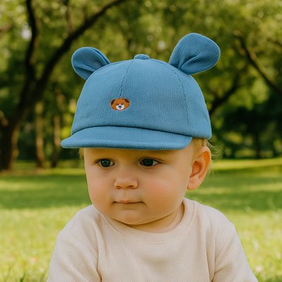  CASQUETTE BEBE BLEU VELOURS