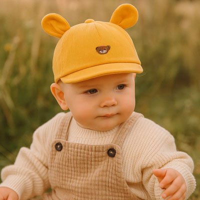  CASQUETTE BEBE JAUNE 