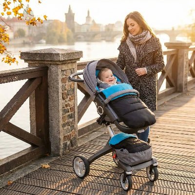 chanceliere bebe doublure-bleu