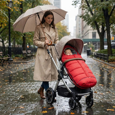 chanceliere rouge imperméable sortie bébé