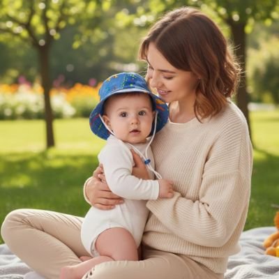 Chapeau bebe filles  bleu