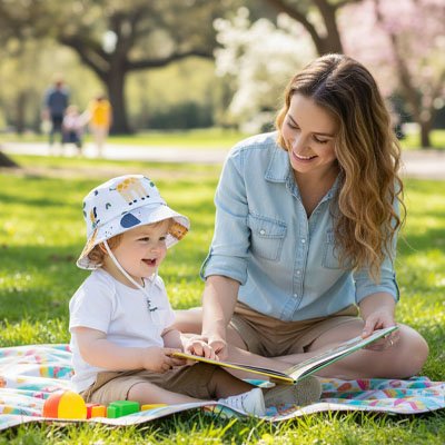 Chapeau bebe pour fille avec imprimé animeau