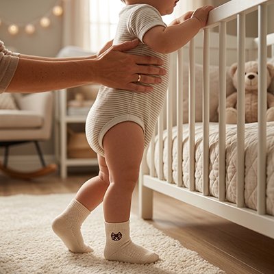 Chaussette bebe  garde les petits pieds au chaud