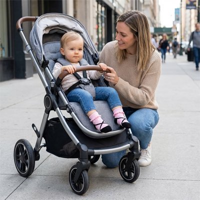 Chaussettes bebe  antidérapantes rose noir
