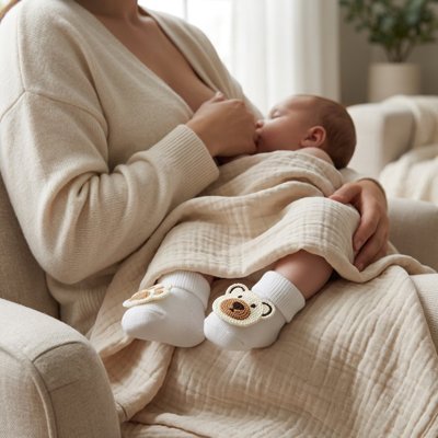 chaussettes chaussons bébé blanc
