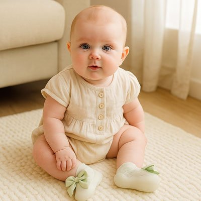 Chaussures souples bebe avec noeud