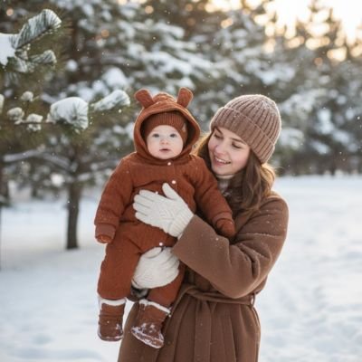 Combinaison bebe​ marron  chaleur douce