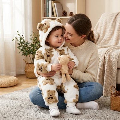 combinaison pilote bébé en peluche 