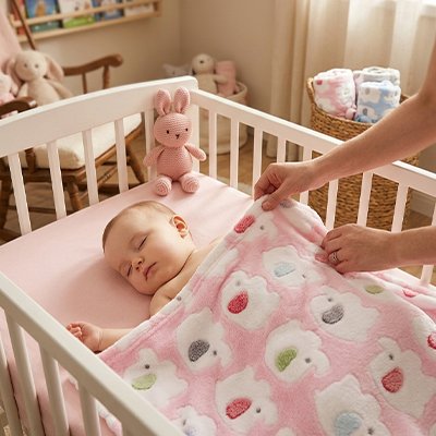 Couverture bébé oreiller en velours