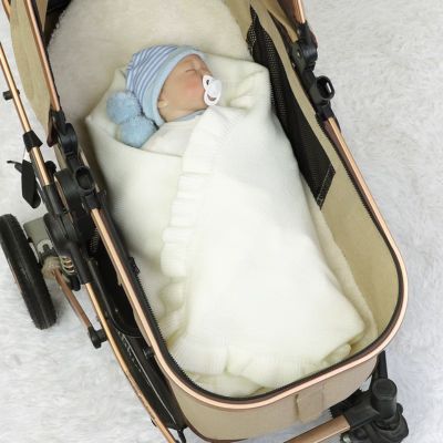 couverture bébé tricot - volant - 3bvboutique