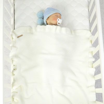 couverture bébé tricot - volant - 3bvboutique