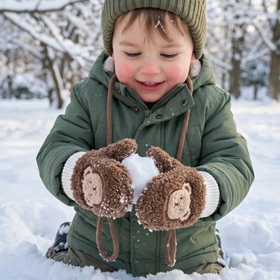 gant pour bebe marron