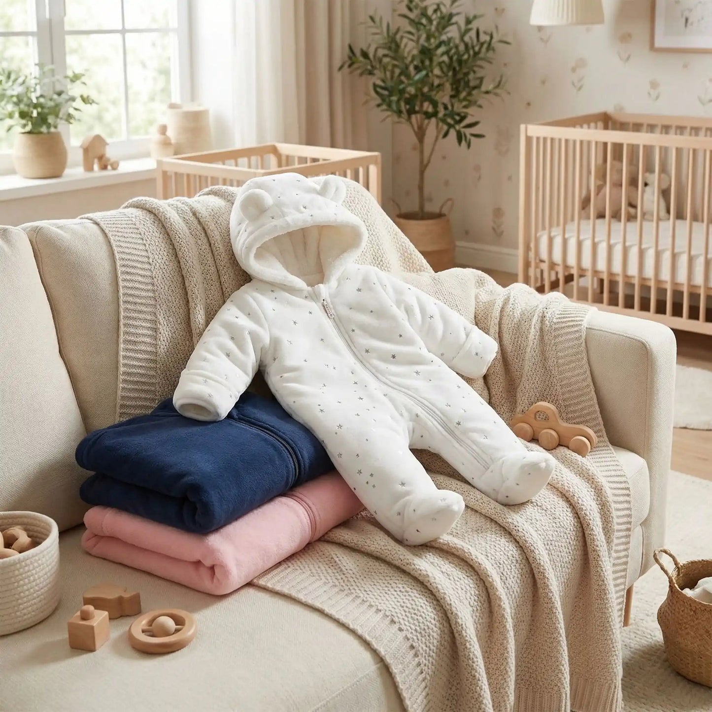 Combipilote bébé garçon  | flanelle bleu
