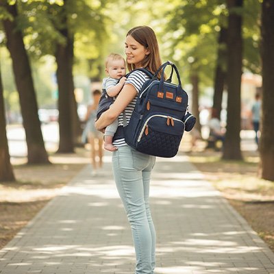 grand sac a langer bebe bleu