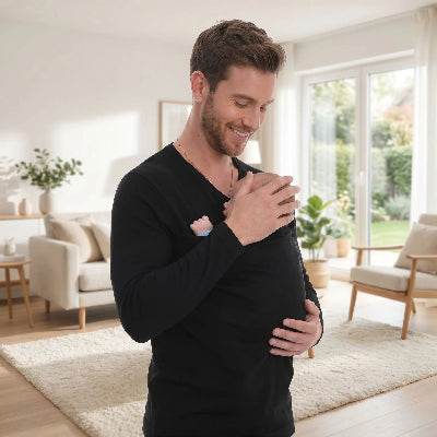 manteau porte-bébé tient la tête