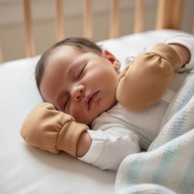 Moufle bébé  en coton 