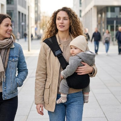 Porte bebe ergonomique motif velours
