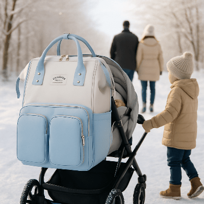 Sac a langer bebe - bleu crème - 3bvboutique