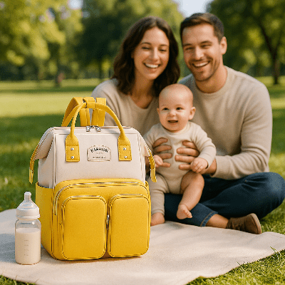sac a langer bebe - jaune - 3bvboutique