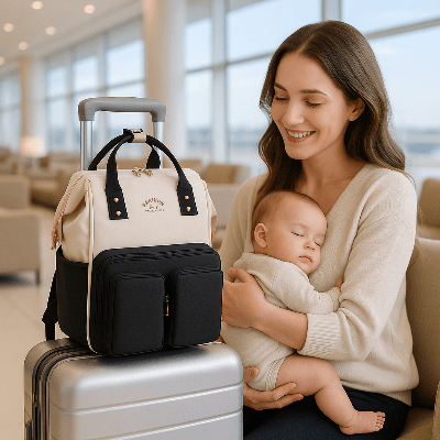 sac a langer bebe - noir et blanc - 3bvboutique