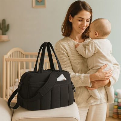 Sac a langer noir adorable et anse réglable
