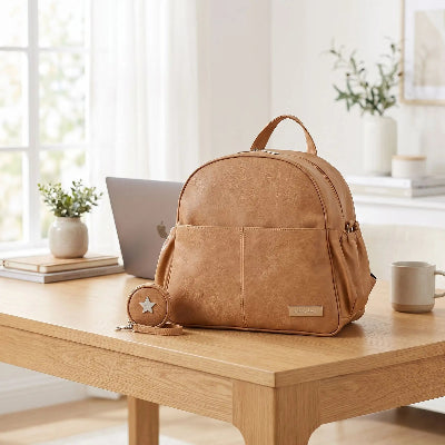 sac maternite sac a dos marron