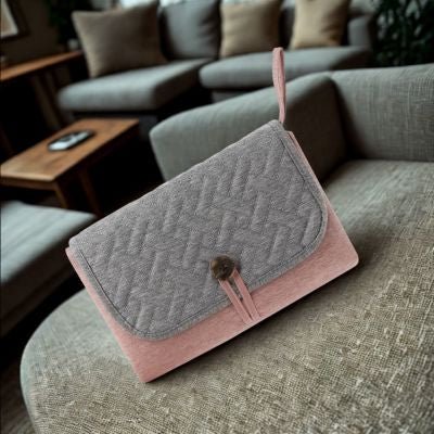 Tapis de Change Waterproof Pratique gris et rose