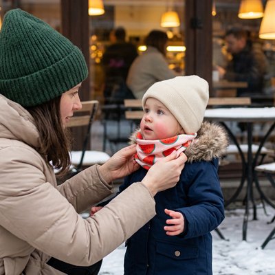 Tour de cou bebe chaleur en hiver